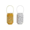 Candleholder Home ESPRIT Yellow White Iron 15 x 15 x 26 cm (2 Units)