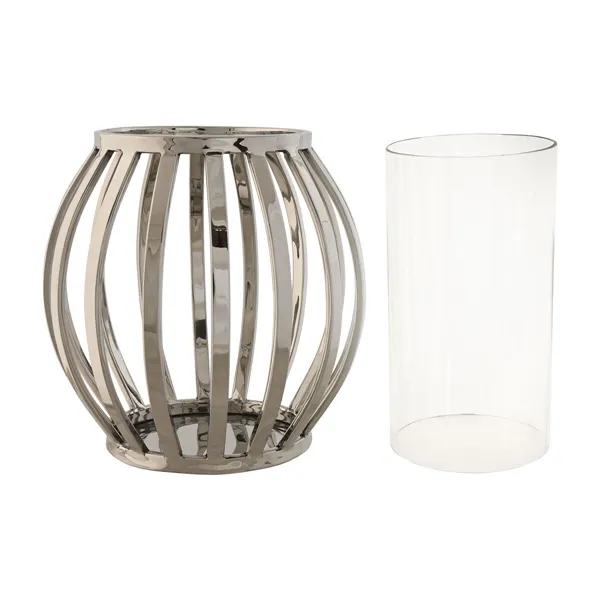 Candleholder Home ESPRIT Silver Crystal Steel 19 x 19 x 19 cm