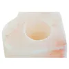 Candleholder DKD Home Decor Pink Natural Salt 11 x 11 x 5 cm (2 Units)