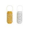 Candleholder Home ESPRIT Yellow White Iron 15 x 15 x 33 cm (2 Units)