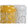 Candleholder Home ESPRIT Yellow White Iron 15 x 15 x 33 cm (2 Units)