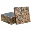 Decorative box Alexandra House Living Black Golden Ceramic MDF Wood 25 x 15 x 25 cm