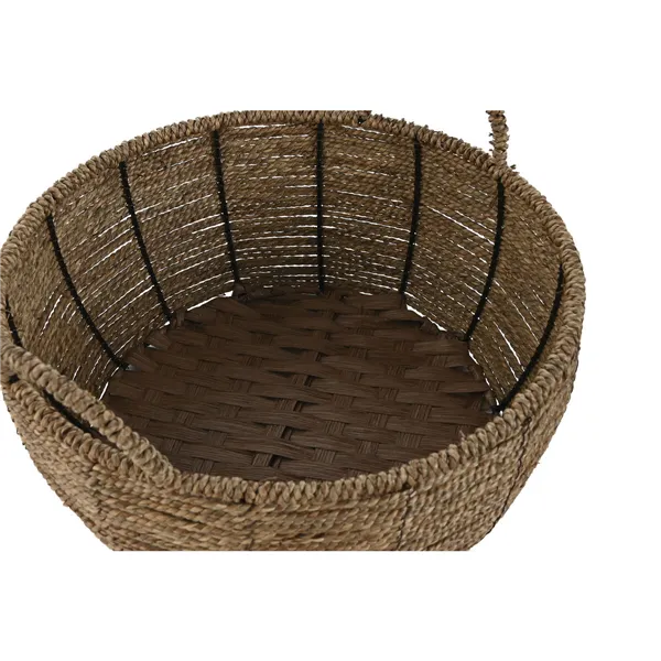 Set of Planters Home ESPRIT Brown Metal Fibre Tropical 34 x 33 x 15 cm