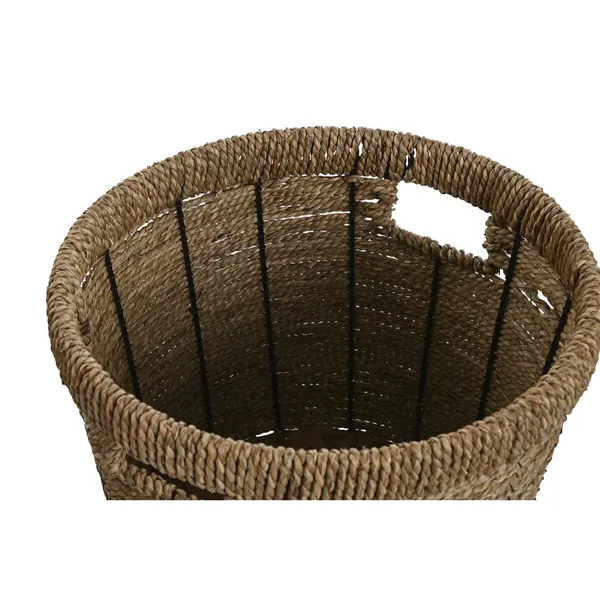 Set of Planters Home ESPRIT Brown Metal Fibre Tropical 36 x 36 x 29 cm