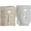 Planter Home ESPRIT White Beige Ceramic 15 x 15 x 25 cm (2 Units)