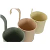 Planter Home ESPRIT Yellow Green Amber Light Pink Metal 11,5 x 11,5 x 21 cm (3 Units)