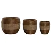 Set of Planters Home ESPRIT Natural Metal Fibre Tropical 33 x 33 x 30 cm