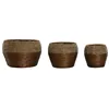 Set of Planters Home ESPRIT Natural Metal Fibre Tropical 32 x 32 x 23 cm