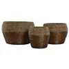 Set of Planters Home ESPRIT Natural Metal Fibre Tropical 32 x 32 x 23 cm