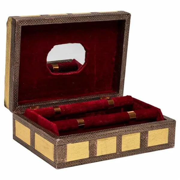 Jewelry box Alexandra House Living Golden Aluminium MDF Wood 20 x 7 x 27 cm