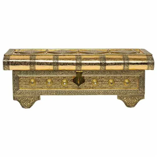 Jewelry box Alexandra House Living Golden Aluminium MDF Wood 14 x 12 x 32 cm