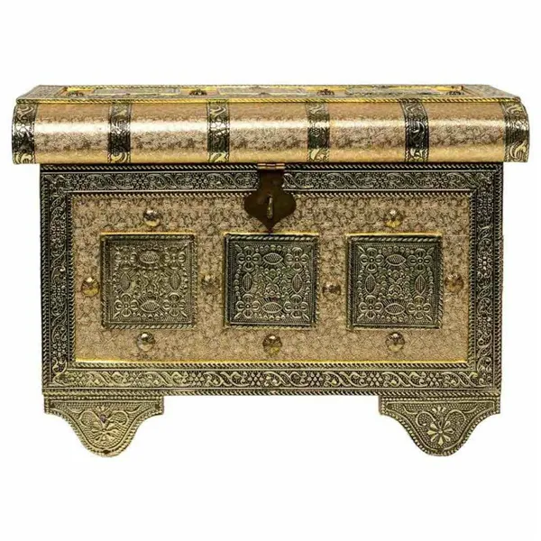 Jewelry box Alexandra House Living Golden Aluminium MDF Wood 17 x 13 x 27 cm