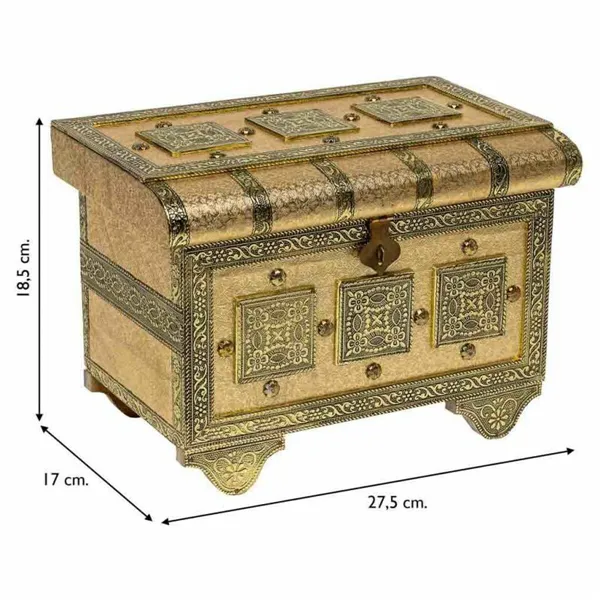 Jewelry box Alexandra House Living Golden Aluminium MDF Wood 17 x 13 x 27 cm