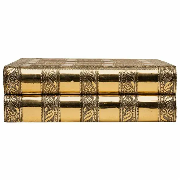 Jewelry box Alexandra House Living Golden Aluminium MDF Wood 15 x 7 x 30 cm