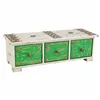 Jewelry box Alexandra House Living White Green Brass MDF Wood 15 x 10 x 36 cm 3 drawers