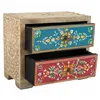 Jewelry box Alexandra House Living Multicolour Natural Mango wood MDF Wood 10 x 15 x 18 cm 2 drawers