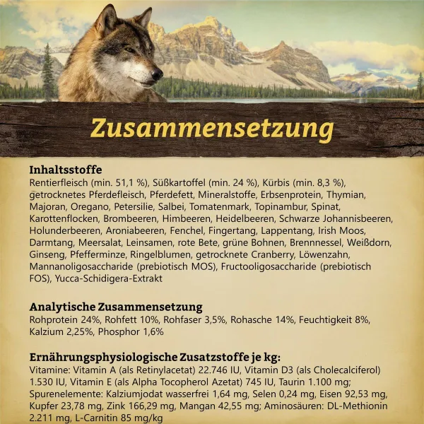 Lopbarība Wolfsblut Pieaugušais Ķirbis Ziemeļbrieži 12,5 Kg