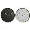 Wall Clock Home ESPRIT White Black Aluminium 30 x 4,3 x 30 cm (2 Units)