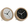 Table clock Home ESPRIT White Black Bamboo 10 x 4,3 x 10 cm (2 Units)