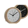 Table clock Home ESPRIT White Black Bamboo 10 x 4,3 x 10 cm (2 Units)