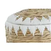 Basket set Home ESPRIT White Natural Natural Fibre Boho 35 x 35 x 37 cm (2 Pieces)