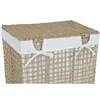 Laundry Basket Home ESPRIT White Natural Metal 44 x 35 x 55 cm