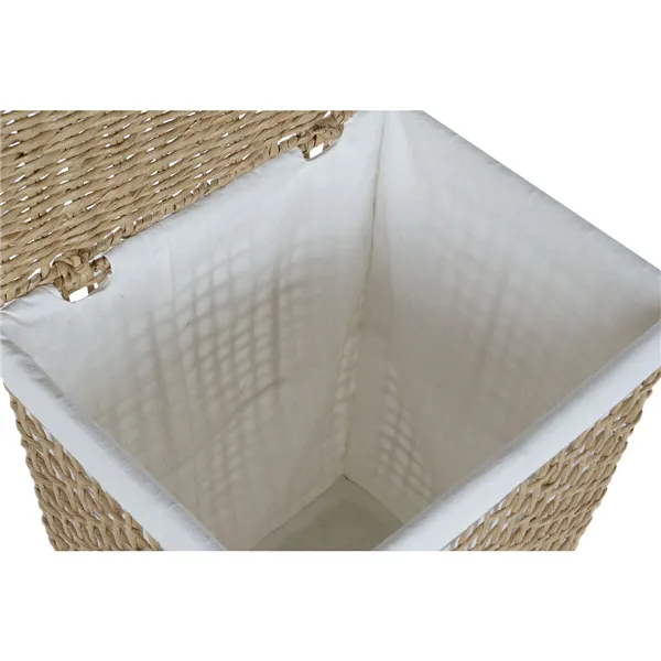 Laundry Basket Home ESPRIT White Natural Metal 44 x 35 x 55 cm