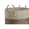 Basket set Home ESPRIT White Black Natural 44 x 44 x 49 cm (2 Pieces)