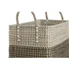 Basket set Home ESPRIT White Black Natural Seagrass Boho 44 x 25 x 38 cm (2 Pieces)