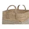 Basket set Home ESPRIT White Natural Light brown PVC Seagrass Rushes 43 x 38 x 36 cm (2 Pieces)