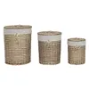 Basket set Home ESPRIT Beige Natural wicker 45 x 45 x 55 cm 3 Pieces