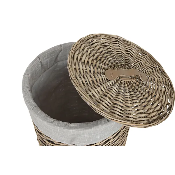 Basket set Home ESPRIT Beige Natural wicker 45 x 45 x 55 cm 3 Pieces