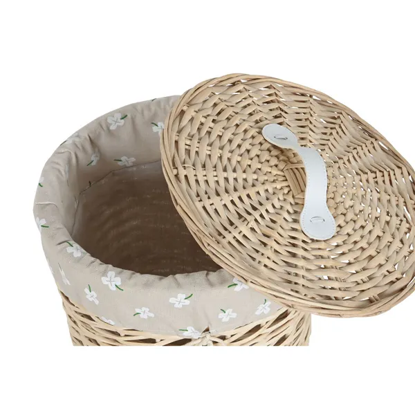 Basket set Home ESPRIT Green Natural wicker 45 x 45 x 55 cm 3 Pieces