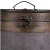 Storage Box with Lid Alexandra House Living Brown Grey PVC Wood Metal 30 x 27 x 30 cm Circular