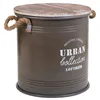 Storage Box with Lid Alexandra House Living Urban Brown Hemp Metal Fir wood 35 x 35 x 37 cm With handles Circular