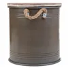 Storage Box with Lid Alexandra House Living Urban Brown Hemp Metal Fir wood 35 x 35 x 37 cm With handles Circular