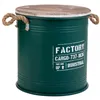 Storage Box with Lid Alexandra House Living Factory Green Hemp Metal Fir wood 35 x 35 x 37 cm With handles Circular