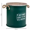 Storage Box with Lid Alexandra House Living Factory Green Hemp Metal Fir wood 35 x 35 x 37 cm With handles Circular