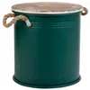 Storage Box with Lid Alexandra House Living Factory Green Hemp Metal Fir wood 35 x 35 x 37 cm With handles Circular