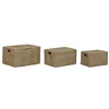 Basket set Home ESPRIT Natural Metal Natural Fibre Tropical 46 x 36 x 26 cm (3 Pieces)