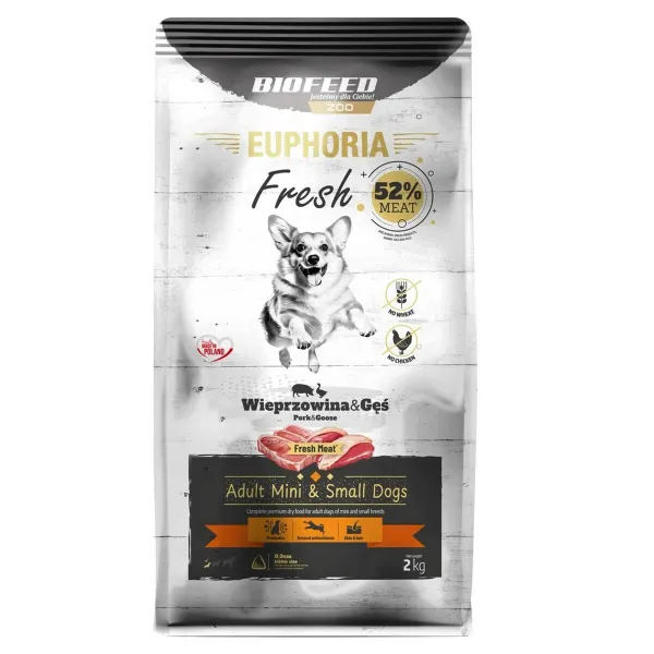 Fodder Biofeed Euphoria Fresh Adult Mini & Small Pork with goose Pig 2 Kg Adult 2,3 Kg