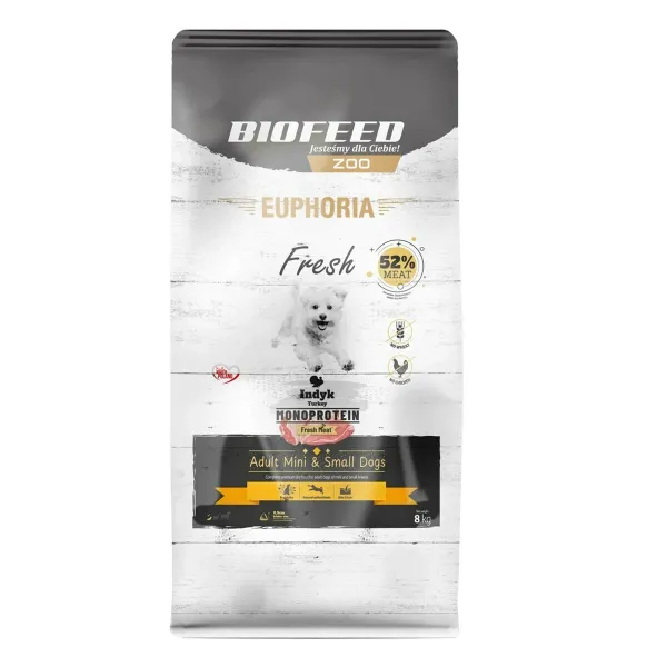 Фураж Biofeed Euphoria Fresh Adult Mini & Small Monoprotein Turkey индейка 8 kg Для взрослых