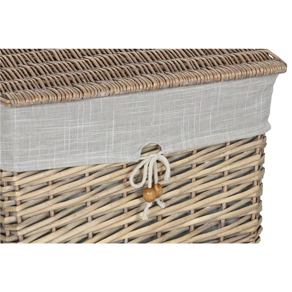 Basket set Home ESPRIT Beige Natural wicker 47 x 35 x 55 cm 5 Pieces