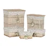 Basket set Home ESPRIT Green Beige Natural wicker 47 x 35 x 55 cm 5 Pieces