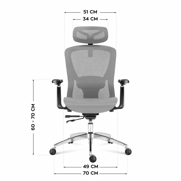 Biuro kėdė Mark Adler MA-EXPERT 5.3 GREY MESH Pilka