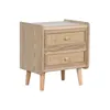 Nightstand Home ESPRIT Natural Rattan Paolownia wood 40 x 30 x 48 cm