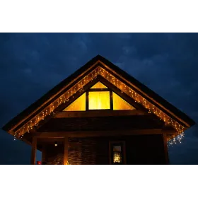 Valoverho 200 LED-seppele, sisä- ja ulkokäyttöön, jääpuikkovalot, lämmin valkoinen