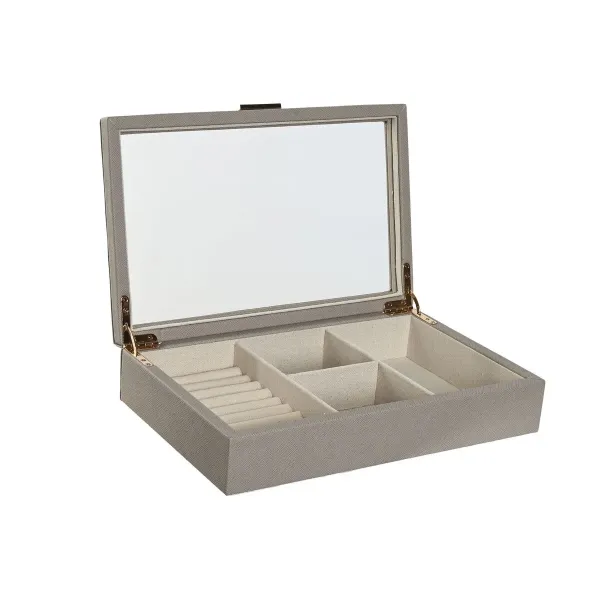 Jewelry box Home ESPRIT Beige Crystal 29,5 x 19,5 x 6 cm