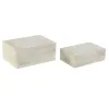 Jewelry box Home ESPRIT Bone Mango wood 18 x 13 x 7,7 cm (2 Pieces)