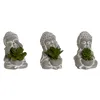 Decorative Plant Home ESPRIT Polyethylene Cement Buddha Oriental 8,5 x 7 x 11 cm (3 Units)